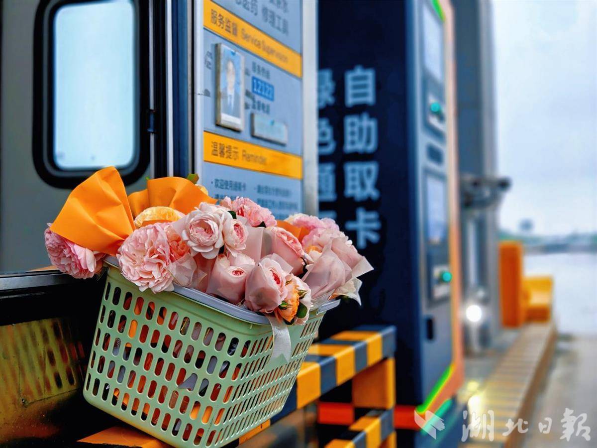 鲜花赠司机!这个收费站有点香